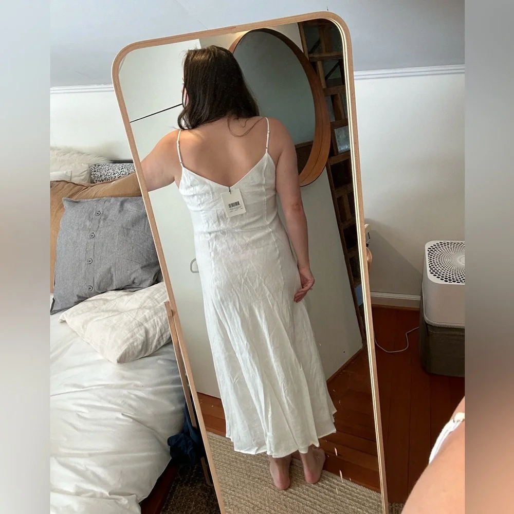 DISSH rosette white linen maxi dress NWT by - Picture 2 of 4